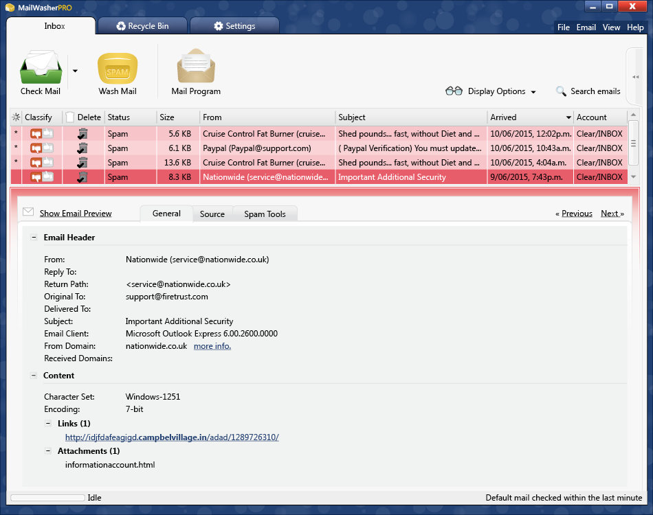 MailWasher Pro programa antispam